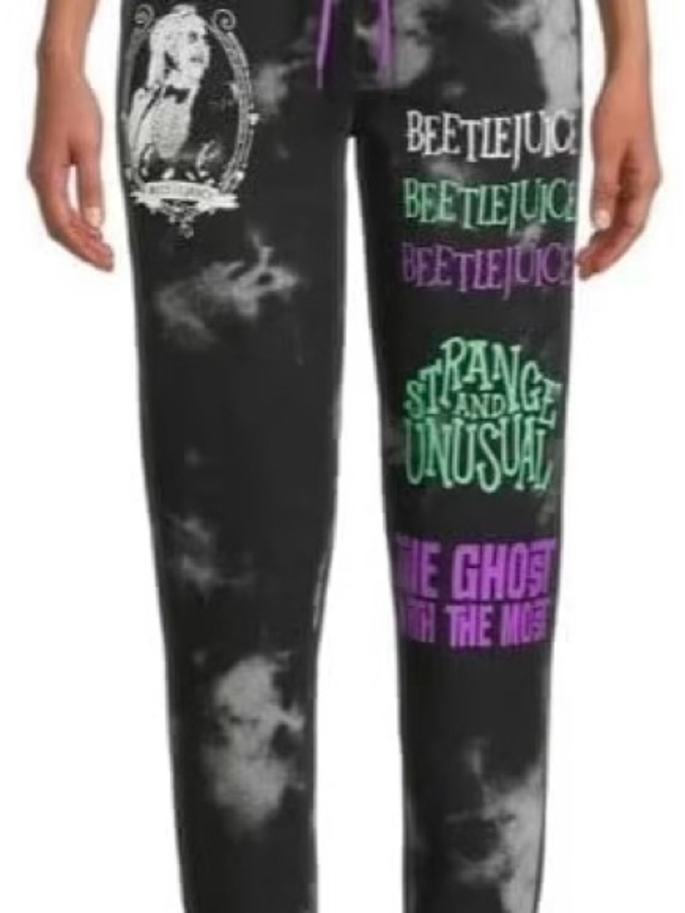 Beetlejuice Graphic Black Tie-Dye Joggers